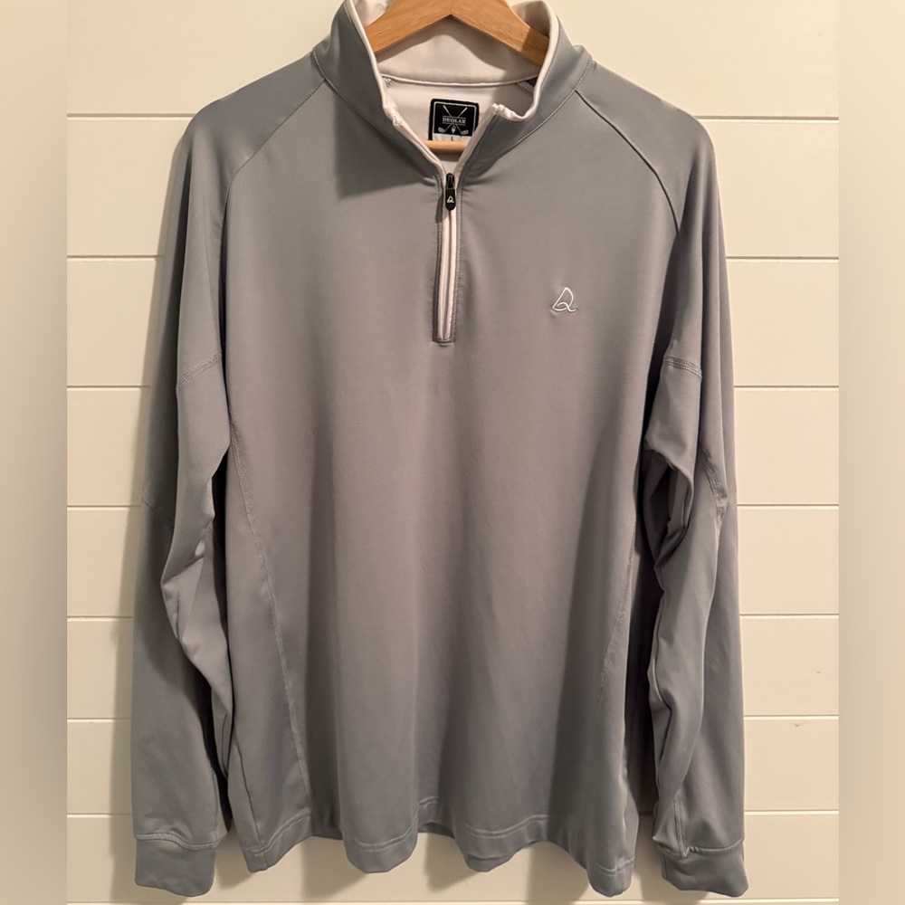 Deolax Golf Quarter Zip Pullover Mens Large Gray Performance Athletic Top